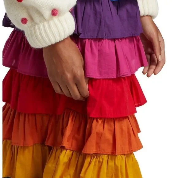 FARM Rio Color Blocked Tiered Midi Skirt - Picture 3 of 10